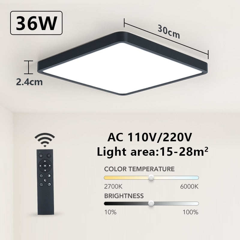 MARPOU Tuya Smart LED Ceiling Lamp Wood Grain App Voice Control Alexa/Google Remote Control Square Ceiling Lights Living Room