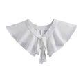 Royal Style Cotton Fake Collar Shawl Wrap Hollow Out Floral Lace Ruffled Trim Necklace Pointed Triangle Lapel Blouse