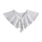 Royal Style Cotton Fake Collar Shawl Wrap Hollow Out Floral Lace Ruffled Trim Necklace Pointed Triangle Lapel Blouse