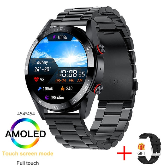 2022 New 454*454 Screen Smart Watch Always Display The Time Bluetooth Call Local Music Smartwatch For Mens Android TWS Earphones