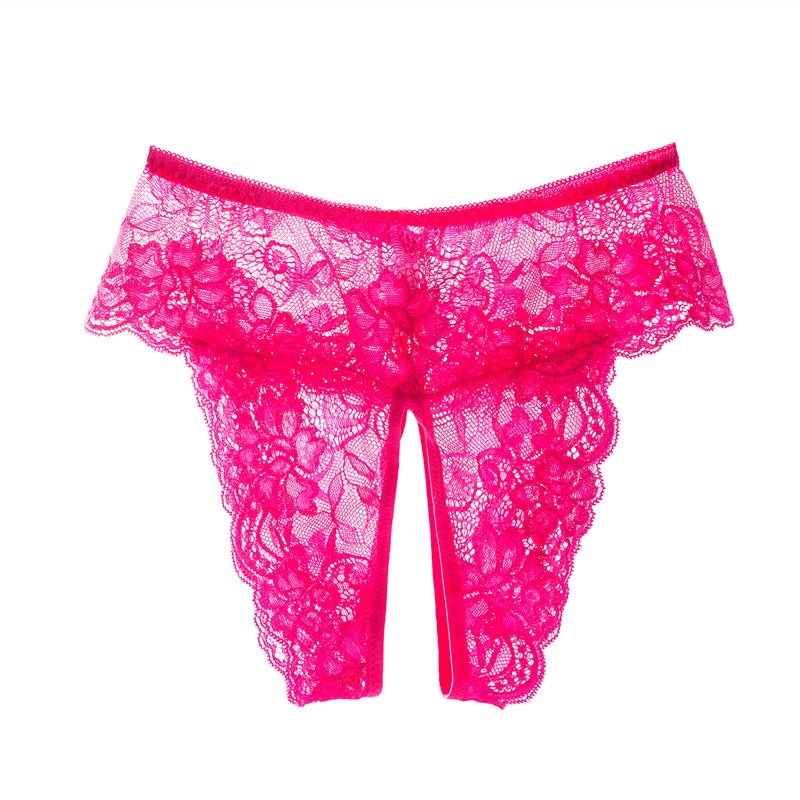 XL - 4XL Plus Size Open Crotch Panties For Sex Lace Transparent Underwear Women Sexy Lingerie Stretching Thongs Femme Christmas