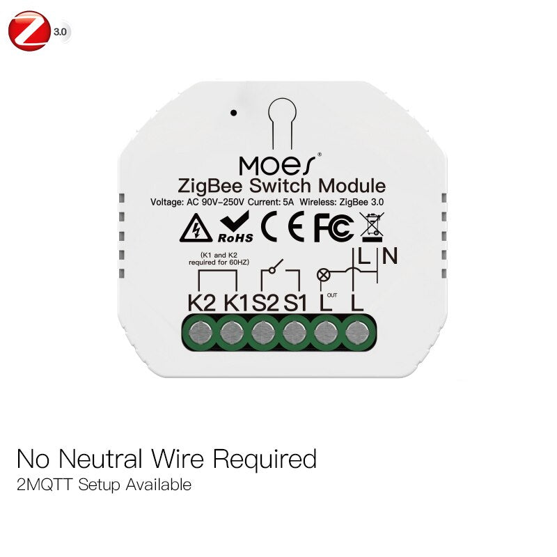 Moes Smart ZigBee WiFi Switch Module Dimmer Curtain Switch Smart Life App Remote Control Alexa Google Home Voice Control