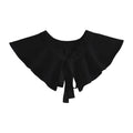 Royal Style Cotton Fake Collar Shawl Wrap Hollow Out Floral Lace Ruffled Trim Necklace Pointed Triangle Lapel Blouse