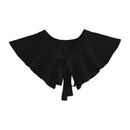 Royal Style Cotton Fake Collar Shawl Wrap Hollow Out Floral Lace Ruffled Trim Necklace Pointed Triangle Lapel Blouse
