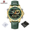 NAVIFORCE Luxury Gold Watches For Men Casual Sports Chronograph Alarm Quartz Wrist Watch Leather Waterproof Digital Clock 9163