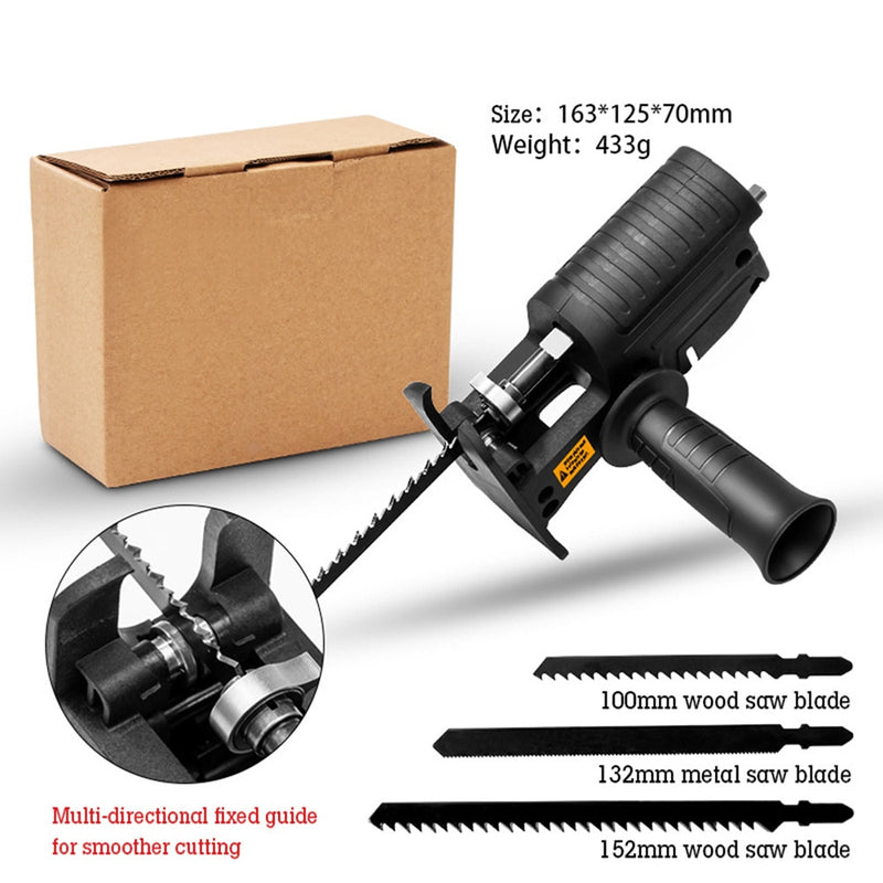 Portable Conversion Head Kits Electric Drill to Electric Chain Saw Adapter Attachment Woodworking Pruning Tools for Garden
