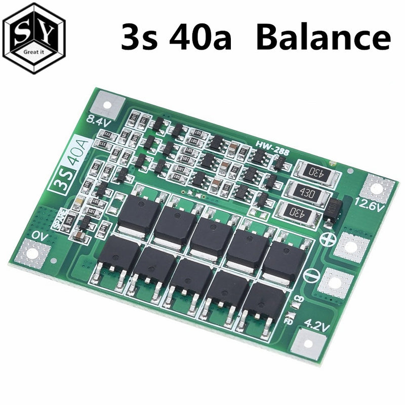 3S/4S 40A 60A Li-ion Lithium Battery Charger Protection Board 18650 BMS For Drill Motor 11.1V 12.6V/14.8V 16.8V Enhance/Balance
