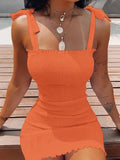 Sexy Women&#39;s Bodycon Dress 2022 New Summer Fashion White Sling Strapless Folds Mini Slim Pencil Print Tank Dresses For Women