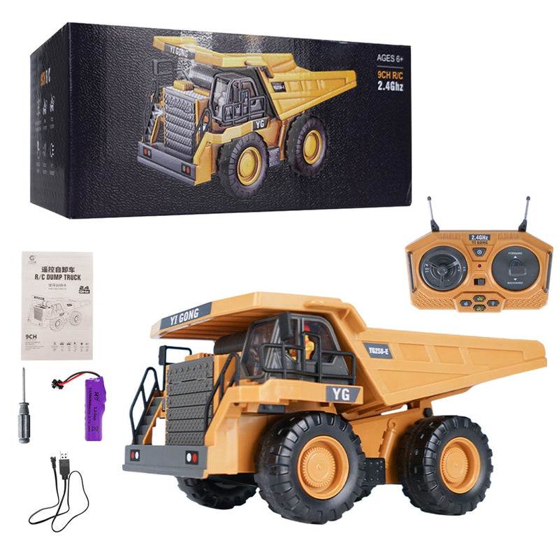 RC Excavator Dumper RC Car Toy 2.4G Remote Control Engineering Vehicle Crawler Truck Bulldozer Children Toys for Boys Kids Gifts