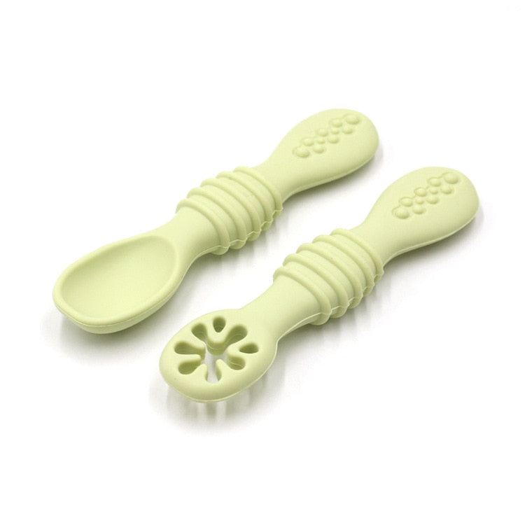 Baby Meal Spoon Set Food Grade Silicone Sticky Spoon Children Sticky Spoon Soup Spoon Fruit Color Silicone Training Spoon