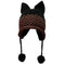BomHCS Cute Fox Ears Beanie Winter Warm 100% Handmade Knit Hat
