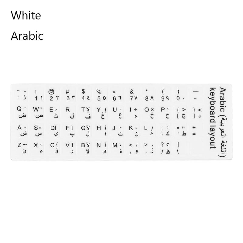 Keyboard Stickers Alphabet Layout English Russian Spanish Deutsch Arabic Laptop Desktop Tool Wear-resistant Non-slip Stickers