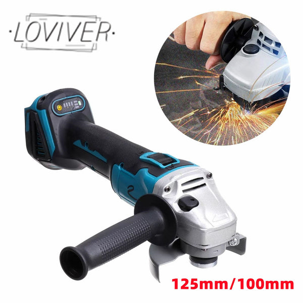 LOVIVER 125mm/100mm Cordless Brushless Electric Angle Grinder Grinding Cutting Machine Power Tool For 18V Battery Home DIY