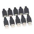 10pcs Type A Male Female USB 4 Pin Plug Socket Connector With Black Plastic Cover Type-A DIY Kits