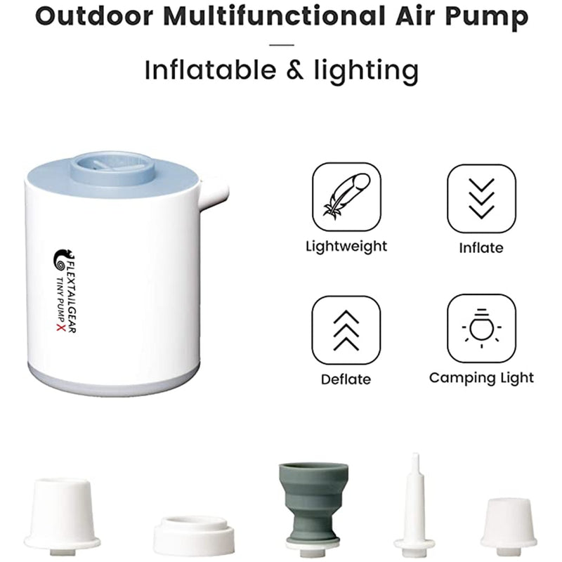 FLEXTAILGEAR Tiny Pump Portable Air Pump Camping Equip Compressor Quick Inflate Deflate Rechargeable for Hiking/Float/Air Bed