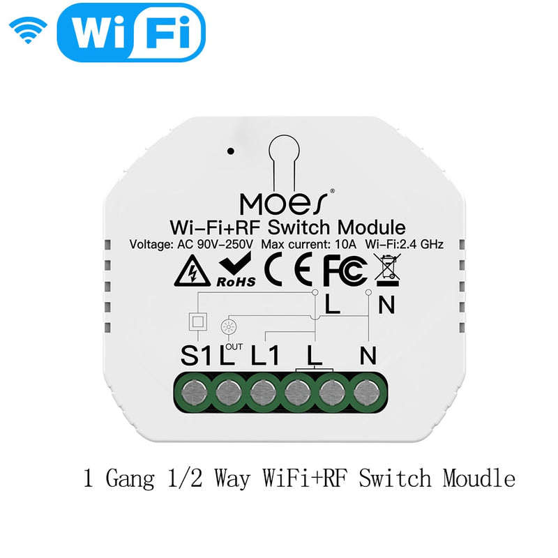 Moes Smart ZigBee WiFi Switch Module Dimmer Curtain Switch Smart Life App Remote Control Alexa Google Home Voice Control