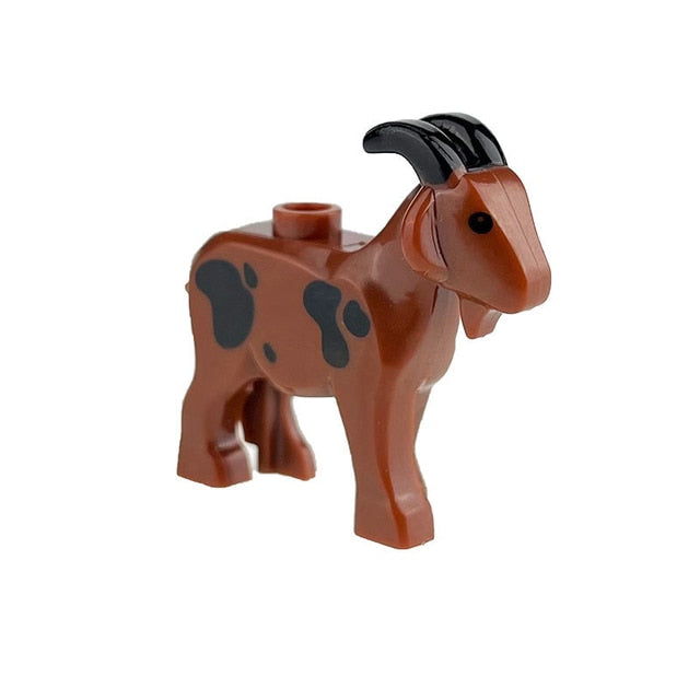 MOC City Animal Building Block Figures Goat Sheep Dog Lion Panda Cheetah Parrot DIY Farm Street View Accessories Bricks Toy Gift