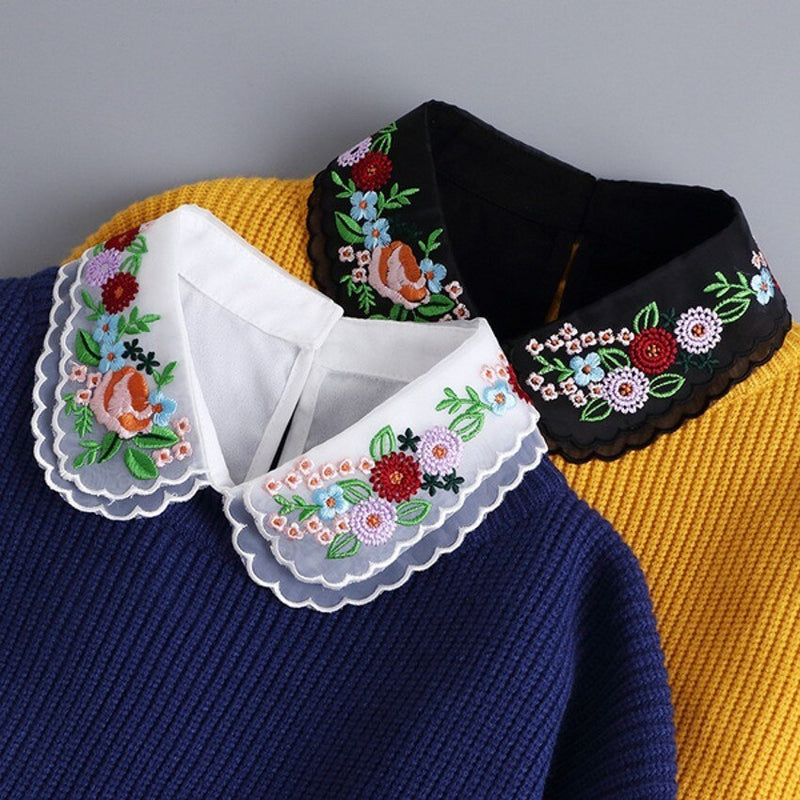 Women Cotton Fake Collar Decoration Blouse Detachable Shirt Collar Sweater False Collars Lapel Top Women Apparel Accessories