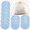 Reusable Bamboo Makeup Remover Pads 12pcs Washable Rounds Cleansing Facial Cotton Make Up Removal Pads Tool