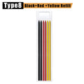 Solid Carpenter Pencil Set Woodworking Tools Mechanical Pencil 3 Colors Refill Construction Job Tools Carpentry Marking Scriber