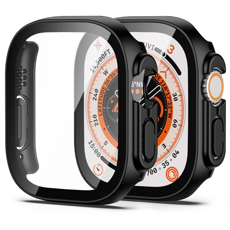 Glass+Case For Apple Watch Ultra 49mm band smartwatch PC Bumper+Screen Protector Tempered Cover iwatch series Ultra Accessories