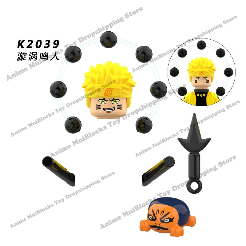 Naruto Sasuke Sakura Kakashi Obito Jiraiya Tsunade anime dolls Mini Action toy Figures cartoon Assemble blocks kid Birthday gift