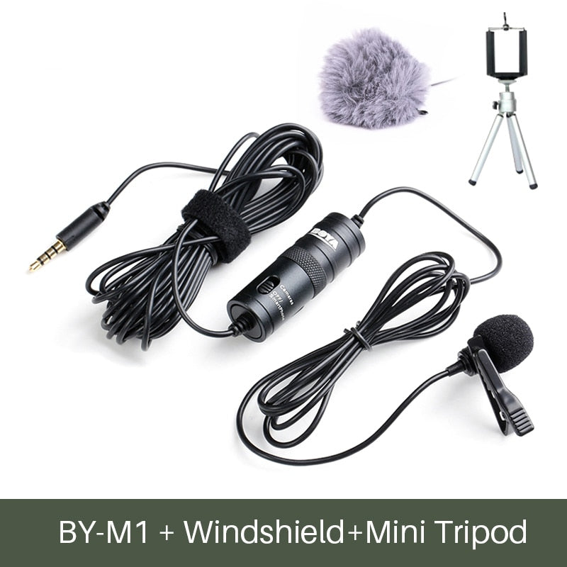 Original BOYA BY-M1 Recording Microfone Lavalier Lapel Microphone Video Mic For Youtube Video Record Mic For Pc iPhone Android