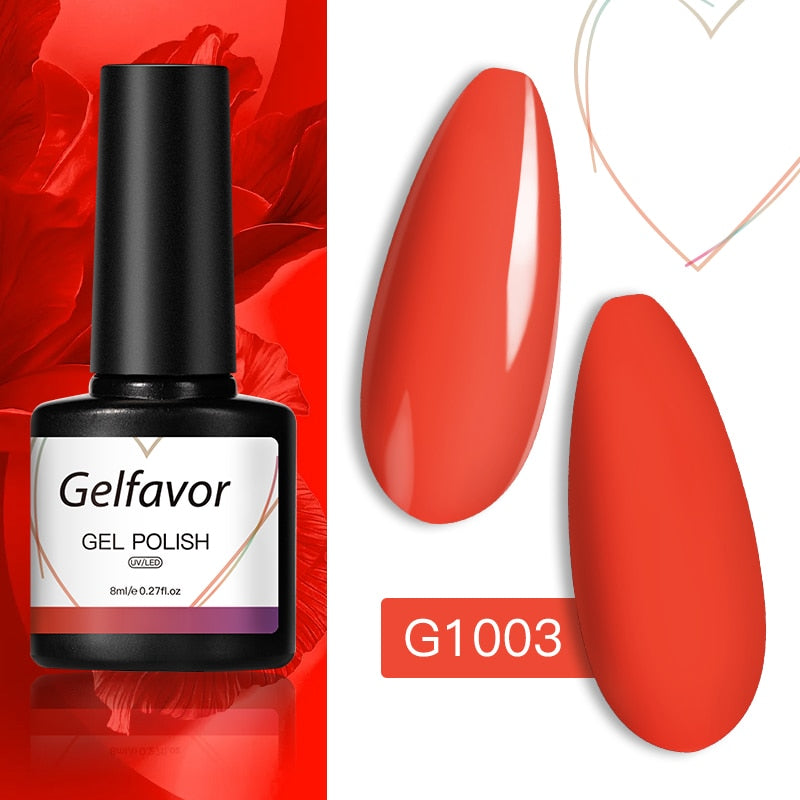GELFAVOR Gel Nail Polish Glitter 8ML Semi-permanent Varnish Hybrid UV Nail Gel Polish For Manicure Nail Art Design Gel Varnishes