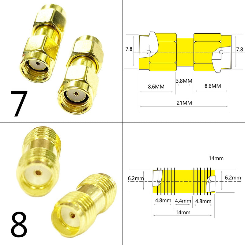 DexMRtiC SMA Male / Female RF Coax Adapter Connector Straight Right Angle T Type Splitter Goldplated NEW Wholesale