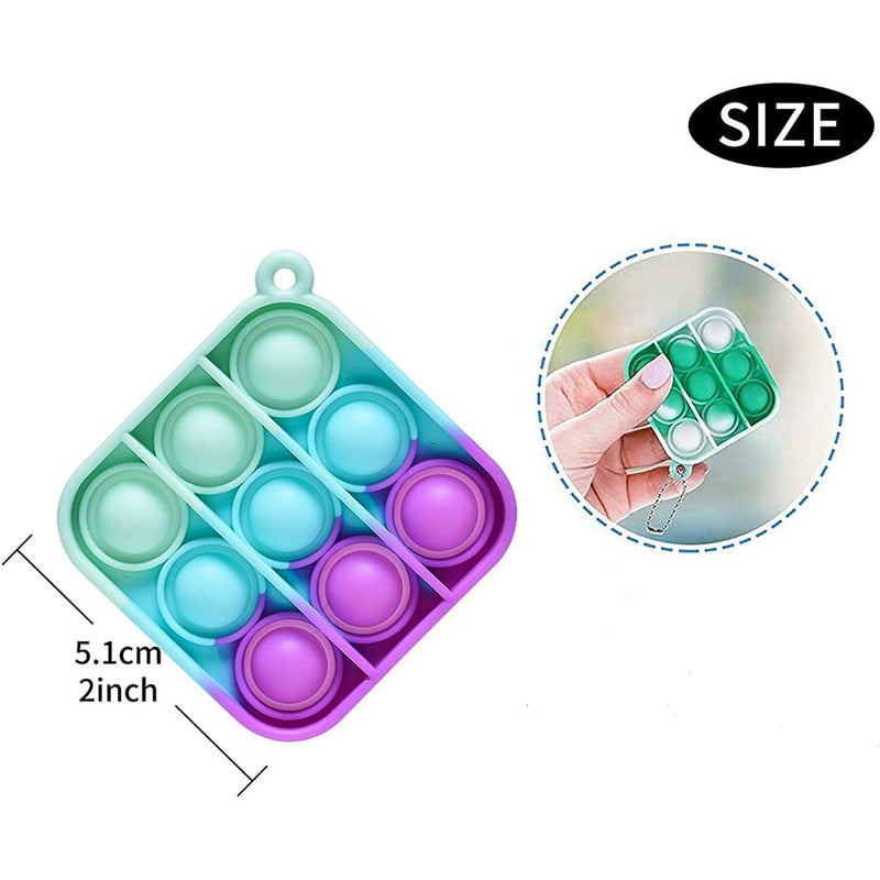 12/48 Pcs Mini Pop Push Fidget Toy Pack Keychain Fidget Toy Bulk Anti-Anxiety Stress Relief Hand Toys Set for Kids Adults Gifts