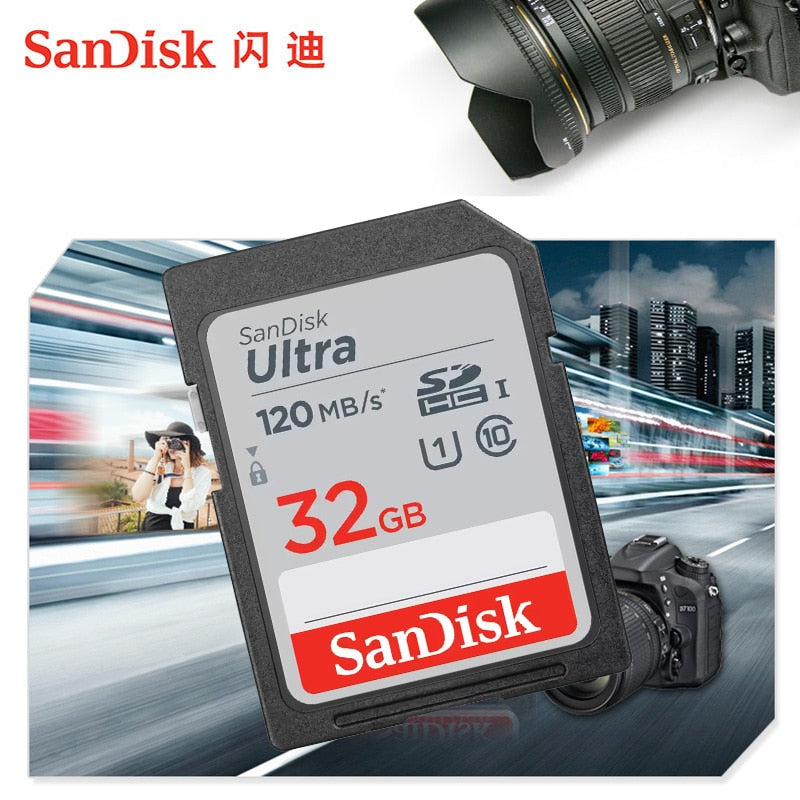 SanDisk Ultra Original SD card 8GB 16GB 32GB SDHC 64GB 128GB 256GB SDXC Class10 Memory Card C10 R80mb/s USH-1 Support for Camera