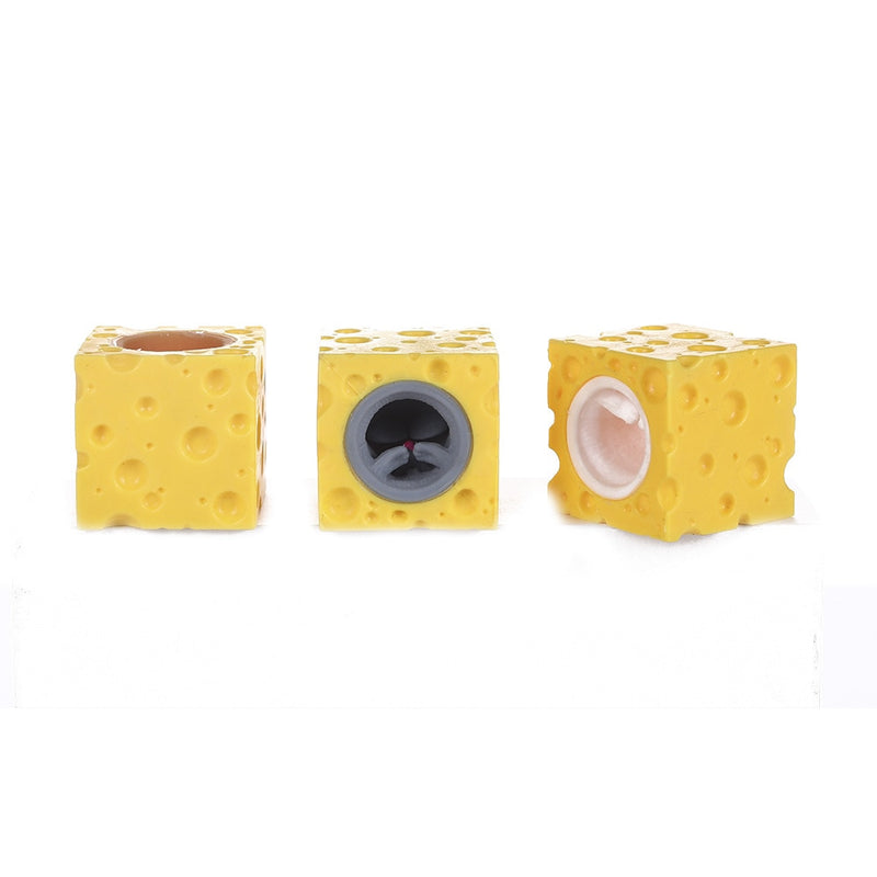 Pop up Funny Mouse and Cheese Block Squeeze Anti-stress Toy Hide and Seek Figures Stress Relief Fidget Toys for Kids Adult