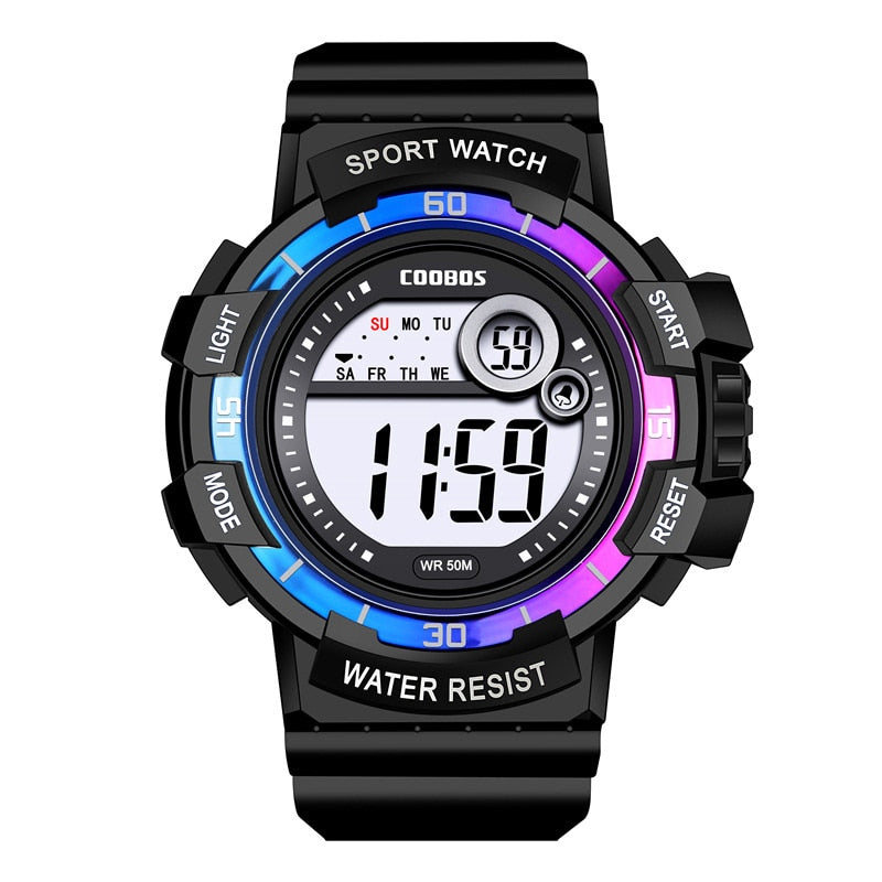 Cool Luminous Men Sport Watch High-end Silicone Strap Military Wrist Watch Led Calendar Waterproof Digital Watch reloj de hombre