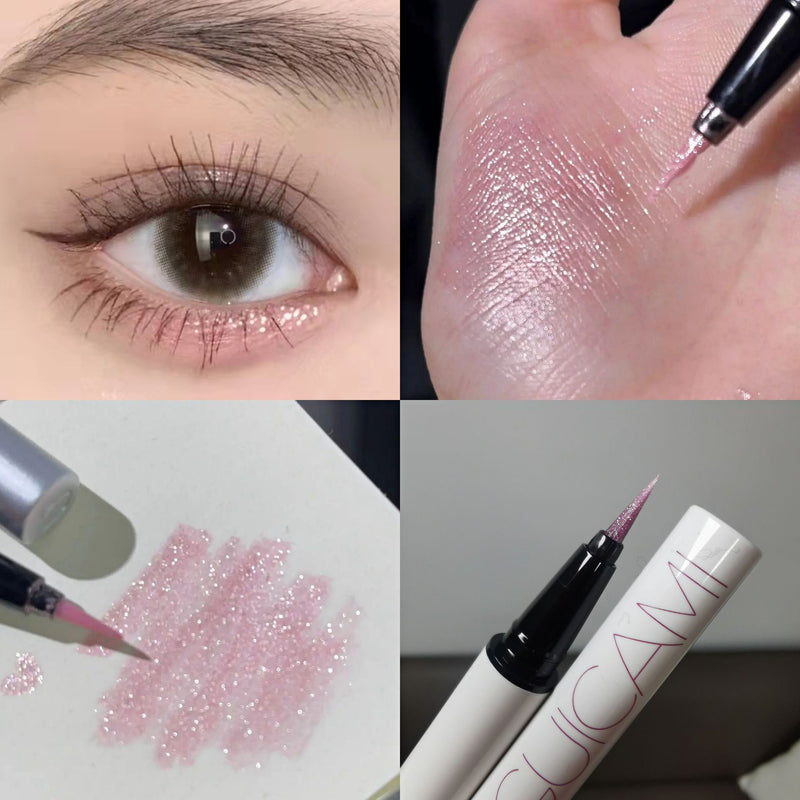 Diamond Glitter Eye Liner Pencil Eye Makeup Highlighter Waterproof Pearl White Brighten Silkworm Shadow Liquid Eyeliner Pen