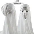 Women Muslim Instant Chiffon Hijab With Cap Underscarf Bonnet HIjabs  Scarf Islam Headscarf Headwrap Turbante
