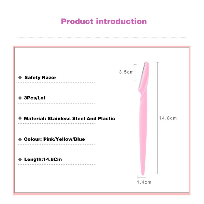 3Pcs Eyebrow Trimmer Eyebrow Razor Shaver Blade Eye Brow Shaper Face Razor Facial Hair Remover For Women Makeup Tools