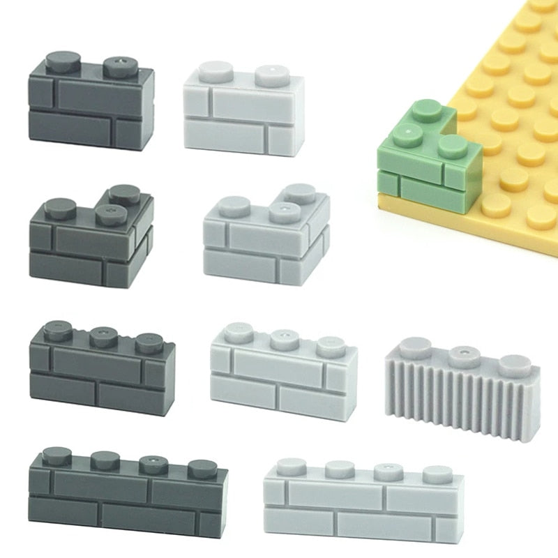 Thick Wall Figures Bricks Compatible 98283 15533 DIY 1x2 1x3 1x4 1+2 Dots Building Blocks Educational House Contruction Toys