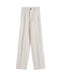TRAF Women Chic Fashion Office Wear Straight Pants Vintage High Waist Zipper Fly Female Trousers Mujer