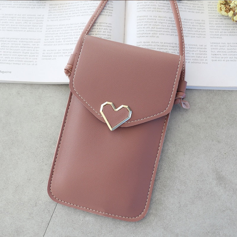 2022 Bag For Women Touch Screen Cell Phone Purse Smartphone Wallet Shoulder Strap Handbag PU Leather Casual Solid Crossbody Bags