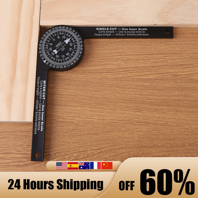 Woodworking Scale Mitre Saw Protractor Angle Level with Marking Pencil Carpenter Angle Finder Measuring Ruler Meter Gauge Tools