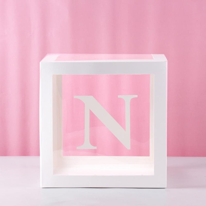 Baby Shower Box Custom Alphabet Name Transparent Balloon Box Birthday Party Decoration Kids DIY Wedding Baby Shower Suppiles