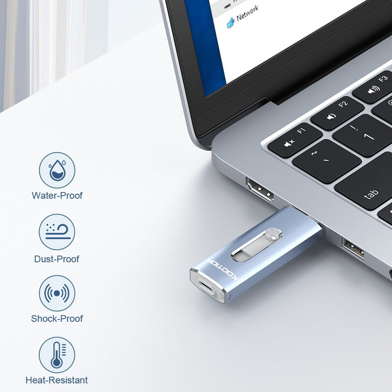 KOOTION U21 Type C USB Flash Drives 32GB 64GB 128GB 256GB OTG Pen Drive Memory Stick USB Key 3.0 Pendrive For Android PC Laptop