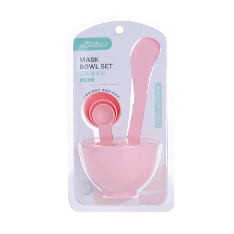 6pcs DIY Mask Bowl Mixing Brush Makeup Tool Set 4 In1 Beauty Skin Care with Brush Mixed Stir Spatula Stick Measuring Spoon Kit
