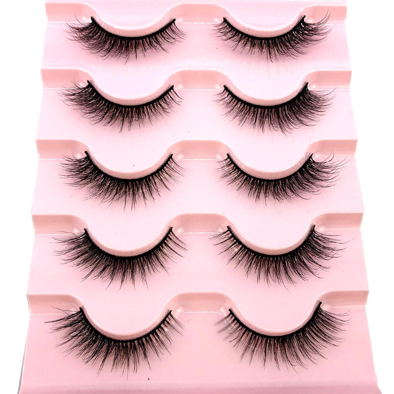 2022 New 5 pairs natural false eyelashes fake lashes long makeup 3d mink lashes eyelash extension mink eyelashes short eyelashes