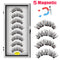 LEKOFO 8PCS 5 Magnets 3D Magnetic False Eyelashes Handmade Artificial Faux Cils Magnetic Natural Mink Eyelashes with Tweezers