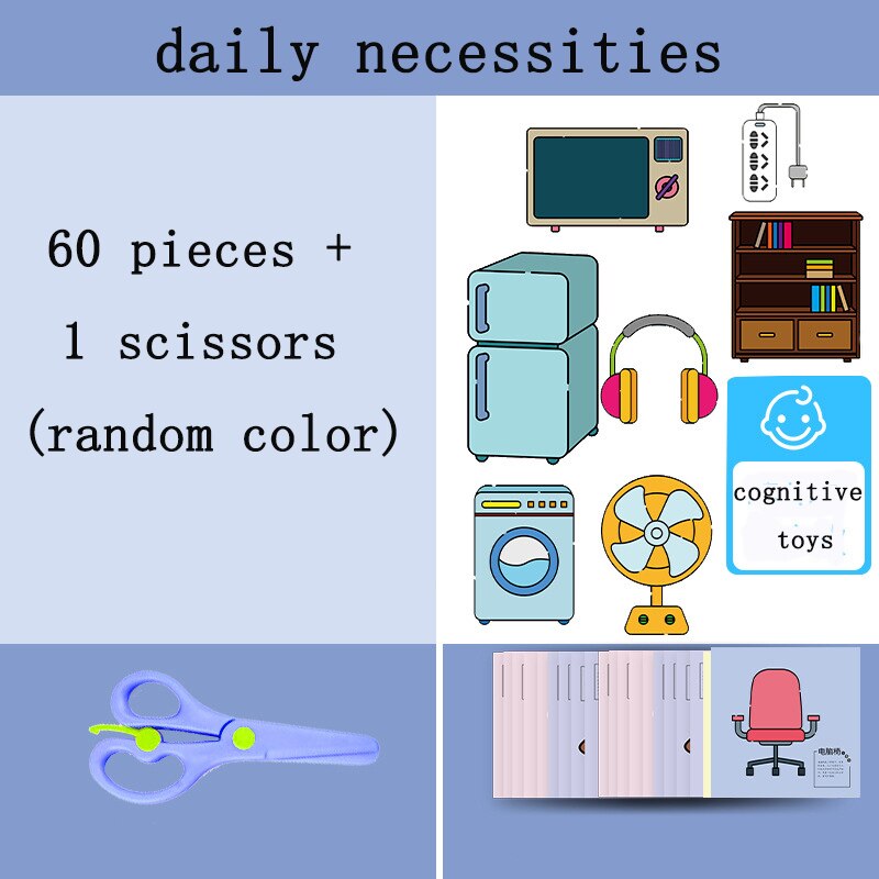 96 Pcs/Set Cartoon Color Paper Cutting Toys DIY Kids Craft Animal Handcraft Paper Art Learning Educational Toy