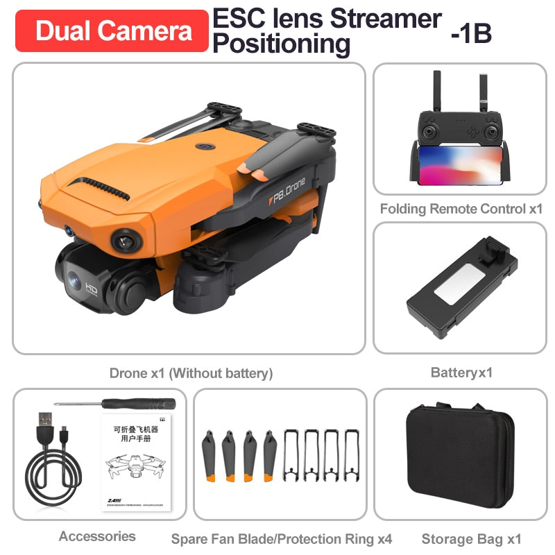 KBDFA P8 Drone 8K With ESC HD Dual Camera 4K 5G Wifi FPV 360 Full Obstacle Avoidance Optical Flow Hover Foldable Quadcopter Toys