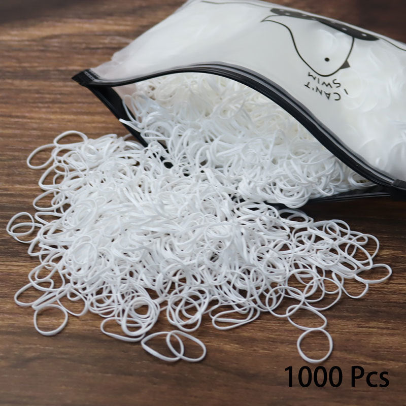 1000PCS Disposable Rubber Band Hairband For Children  Ponytail Hairs Ties Colourful Elastic Hair Bands Baby Hair Accessories