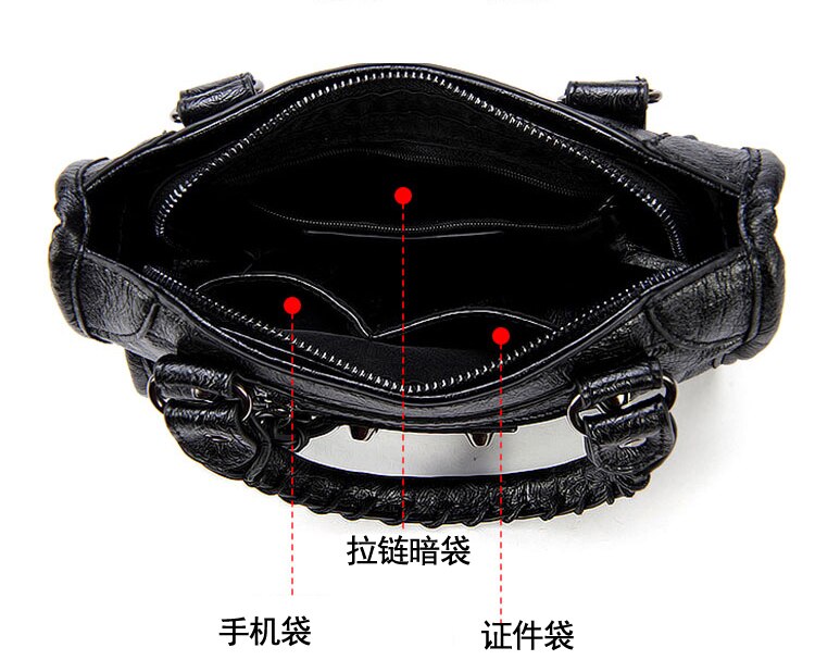 Girl Shoulder Bags Black Hand Bags New Arrival Mini Small Motorcycle Bags Crossbody for Women Soft Pu Leather Brand Handbag lady