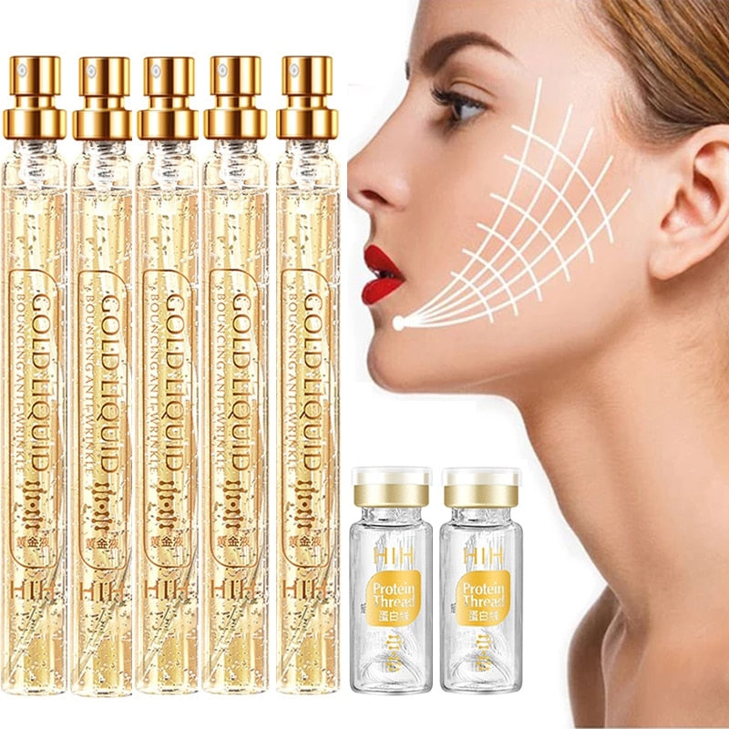 Instant Lift Collagen Protein Thread Set Face Filler Absorbable Thread Firming Silk Fibroin Line Carving Anti-aging Face Essence